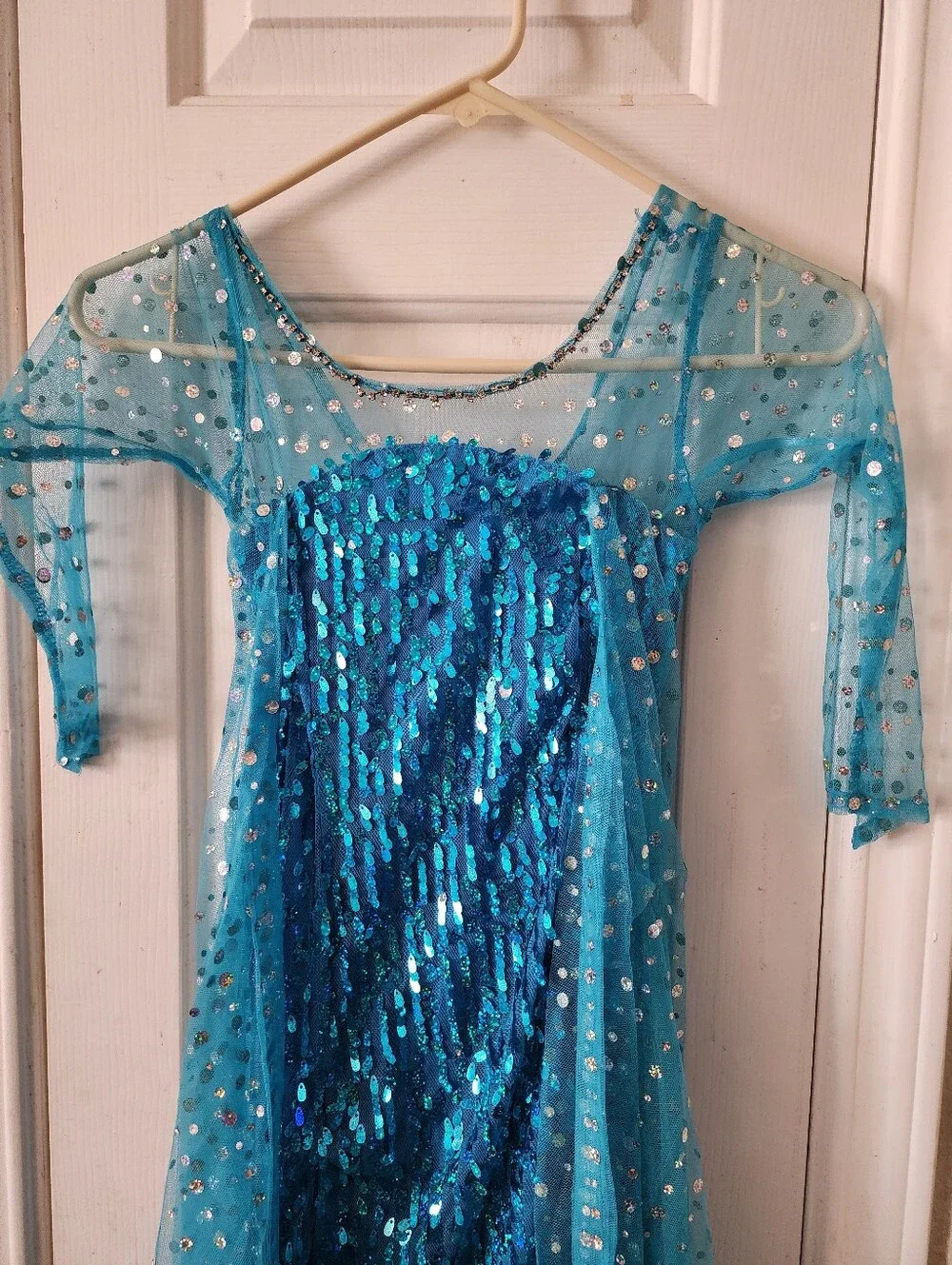 Blue Sequin Princess Kids Costume Dress
